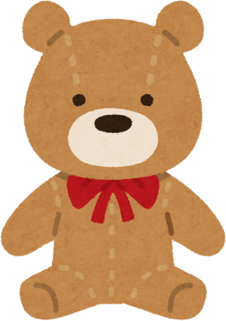 Illustration of a Cute Teddy Bear with a Red Ribbon