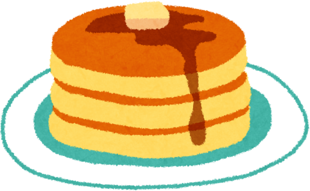 Stack of Pancakes Illustration with Syrup and Butter